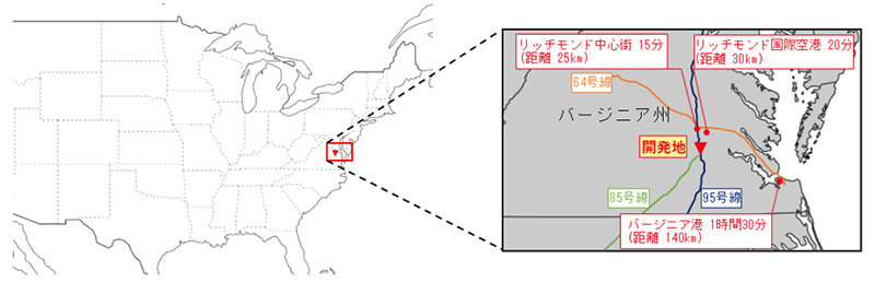 物流施設開発地の地図写真