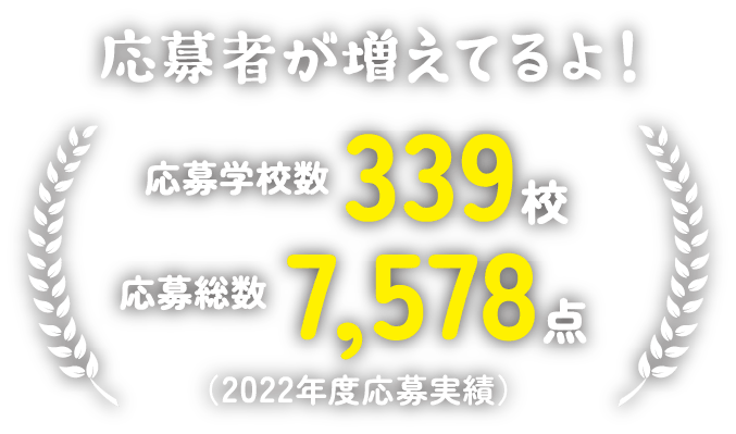 応募者が増えてるよ！応募学校数339校応募総数7,578点