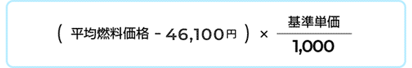 平均燃料価格が46,100円を上回った場合