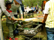 薪ストーブ調理