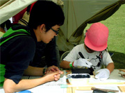 森の黒板と鉛筆づくり