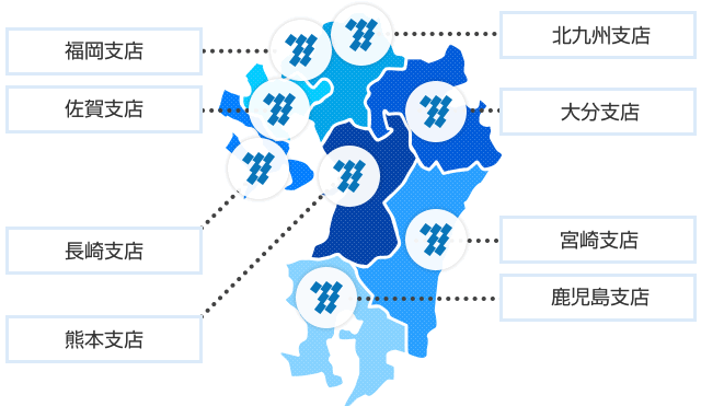 九州の地図のイメージ