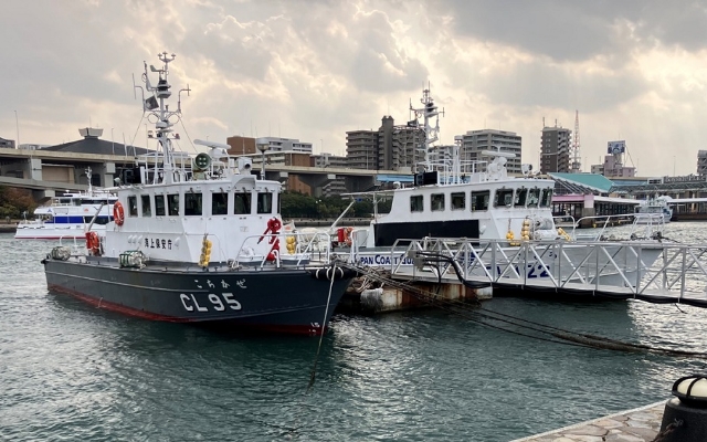 海上保安部との合同訓練に参加しましたのようす