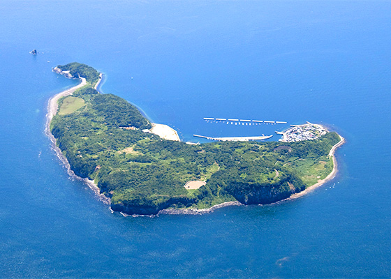 三日月形の相島の写真