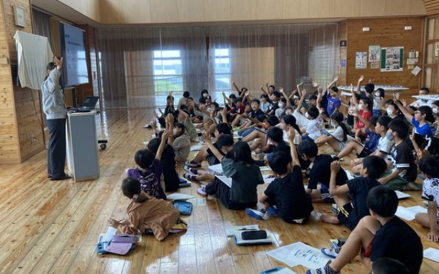 益城中央小学校で防災教室を開きました