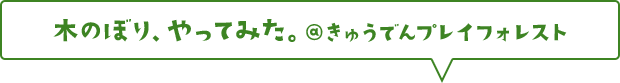 木のぼり、やってみた。@きゅうでんプレイフォレスト