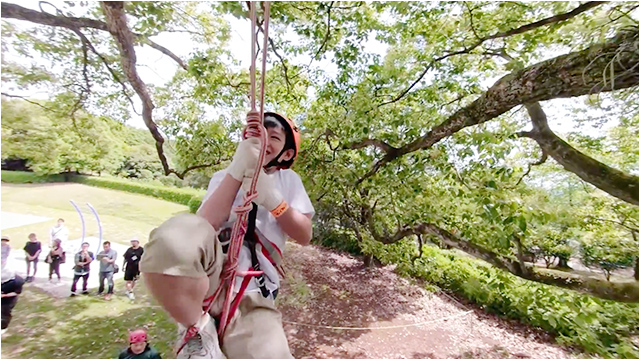 木のぼり、やってみた。@きゅうでんプレイフォレスト 動画（１分４秒）（別ウィンドウ）