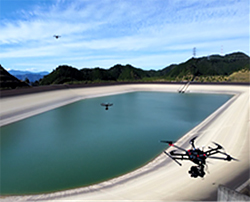 ドローンによるダム点検のイメージ